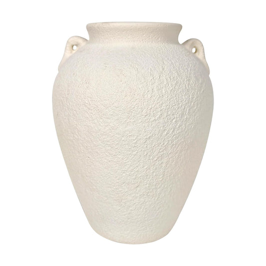 10.3" Ceramic Vase / 10.3" Tall Handles / Antique White