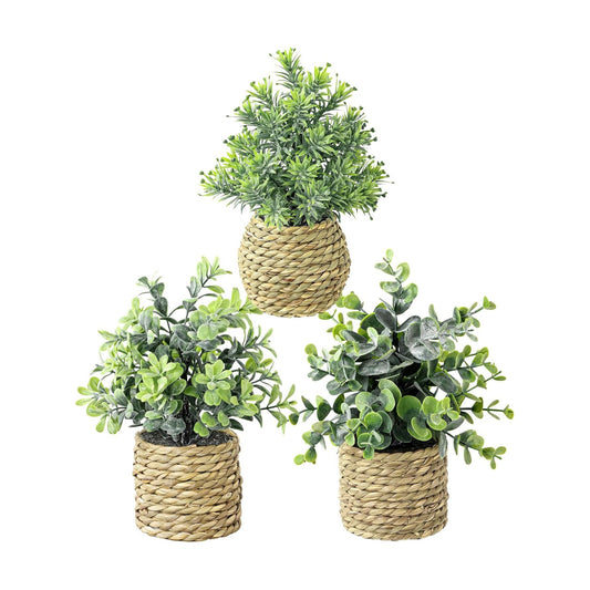 Artificial Plants / Seagrass Handwoven Planters / 9 Inch
