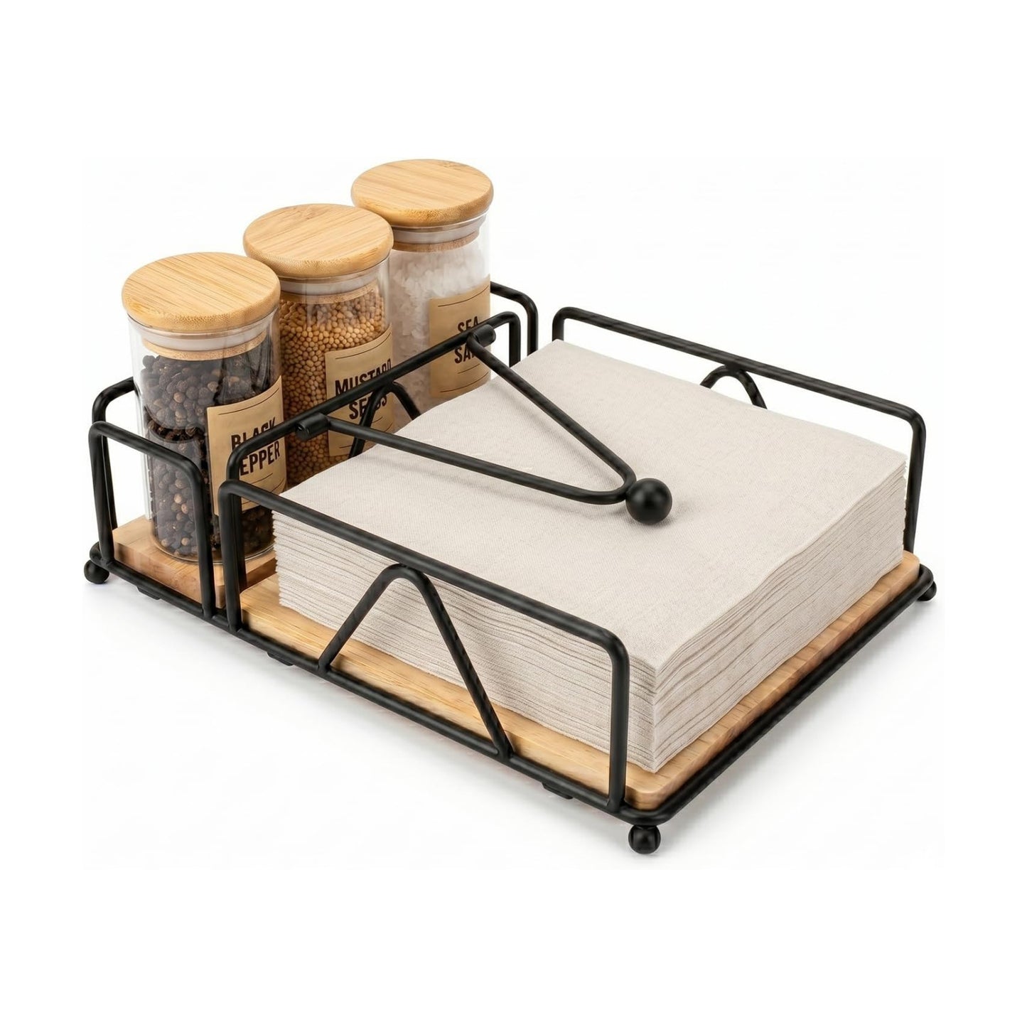 Metal and Wood Napkin Holder