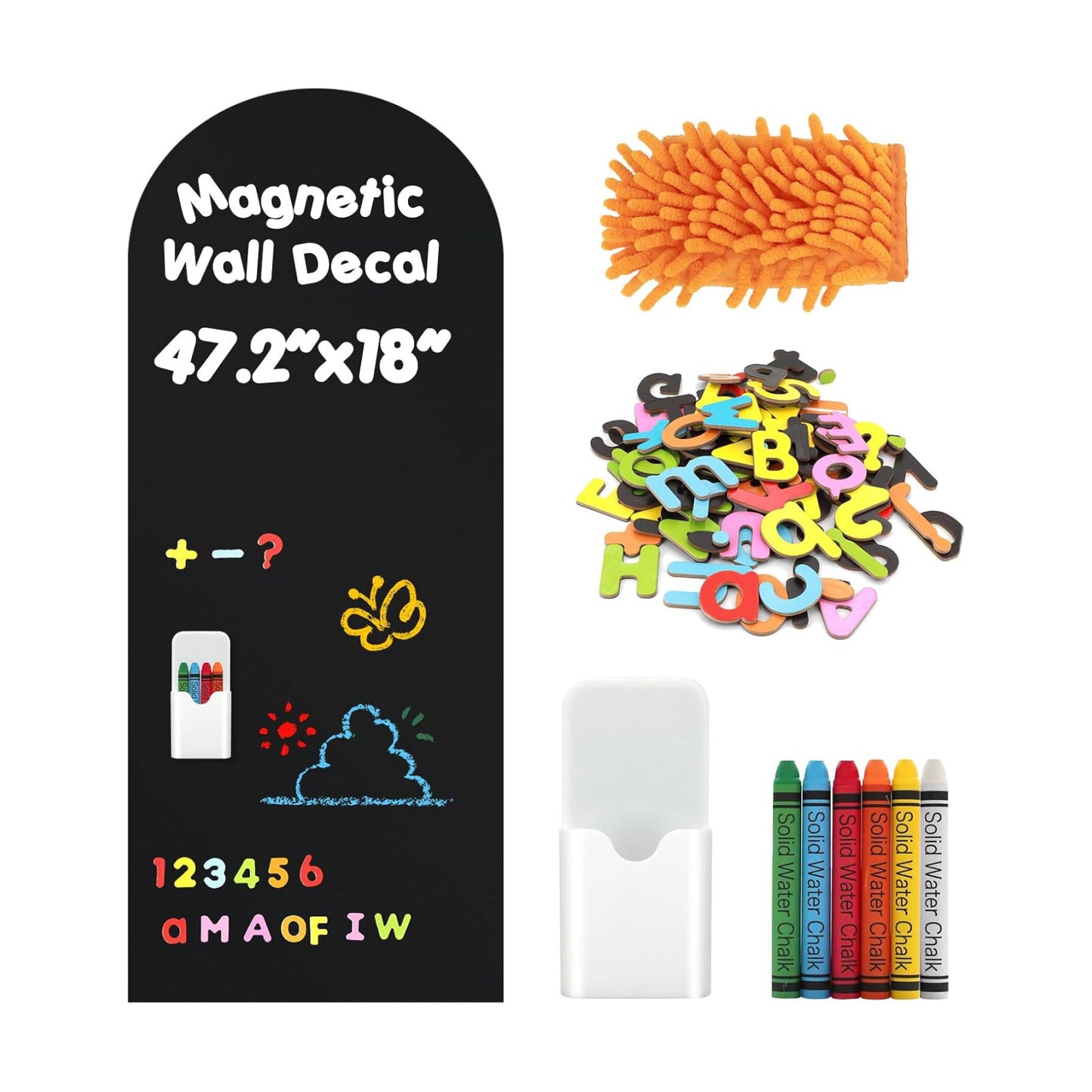 Magnetic Arch Wall Decal / Black / 47.2 x 18 / Set of 87