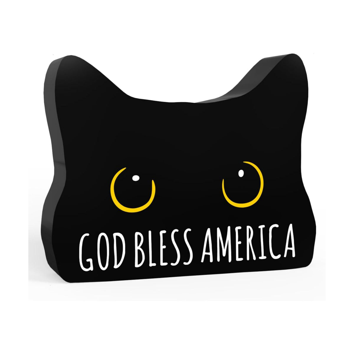 Black Cat Decor Cat Bathroom Decor God Bless America Funny Bathroom Acrylic Decors Sign Cat for Home Bathrooms Cats Lover Independence Day Decor decorativesignage1448