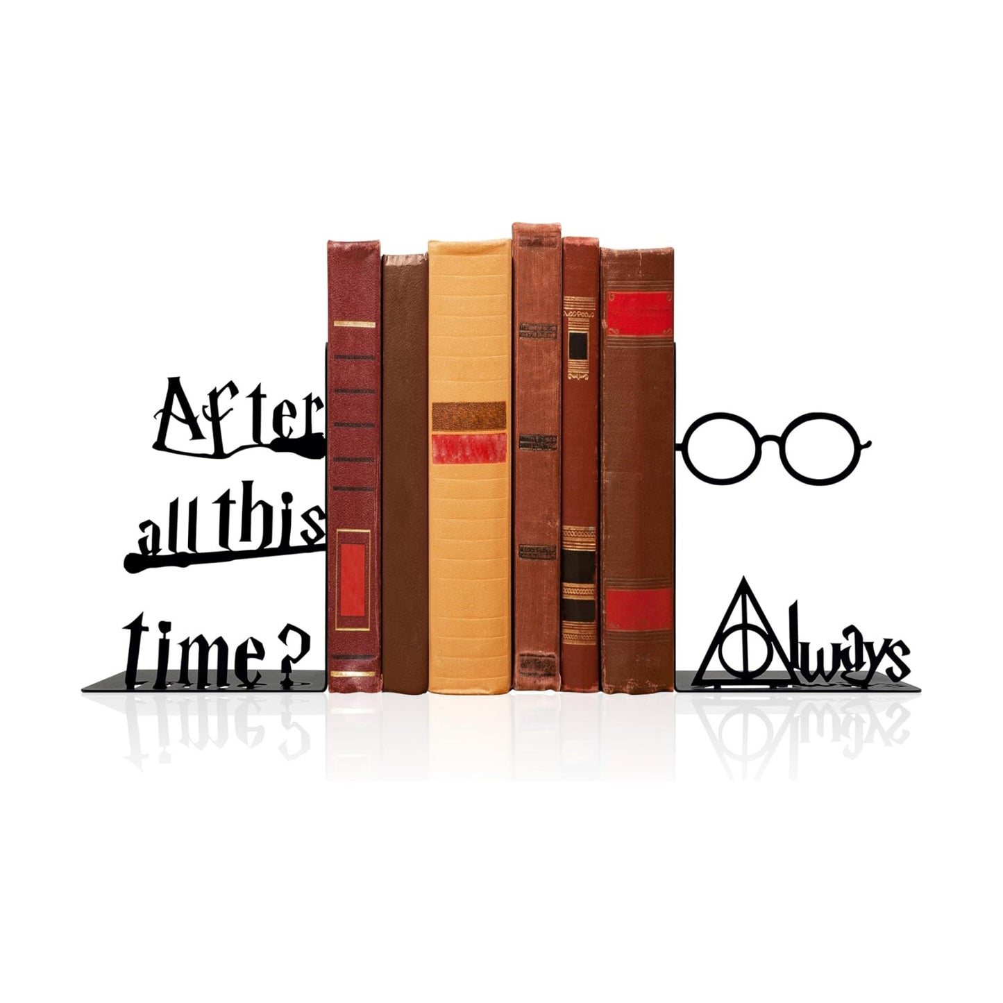Metal Unique Bookends Magic Book Stopper Decorative Objects Home Office Desk Bookshelf Decor / Black