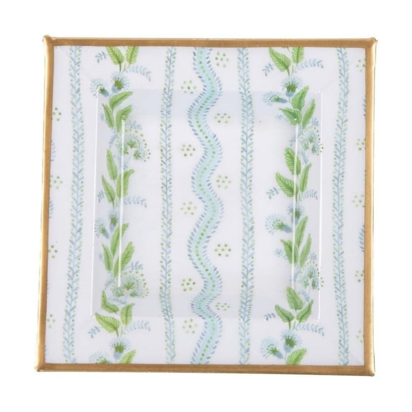 Jewelry Tray / Catch All Tray / Botanical Floral / Square / Blue