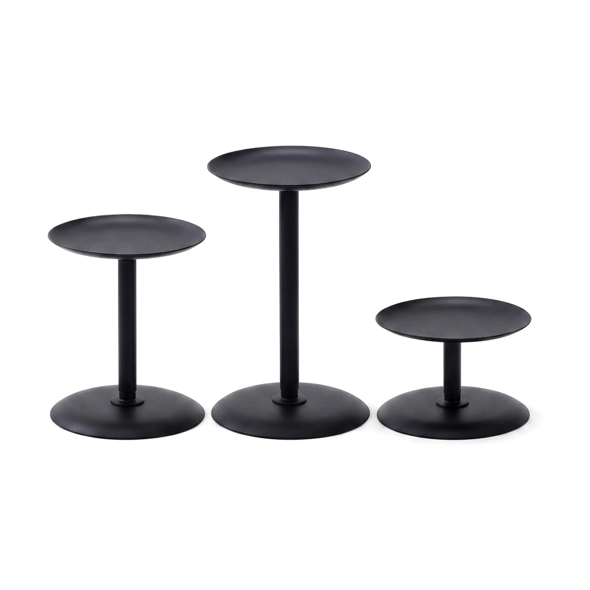 Homemory Fall Halloween Table Decor, Black Metal Candle Holders Set of 3