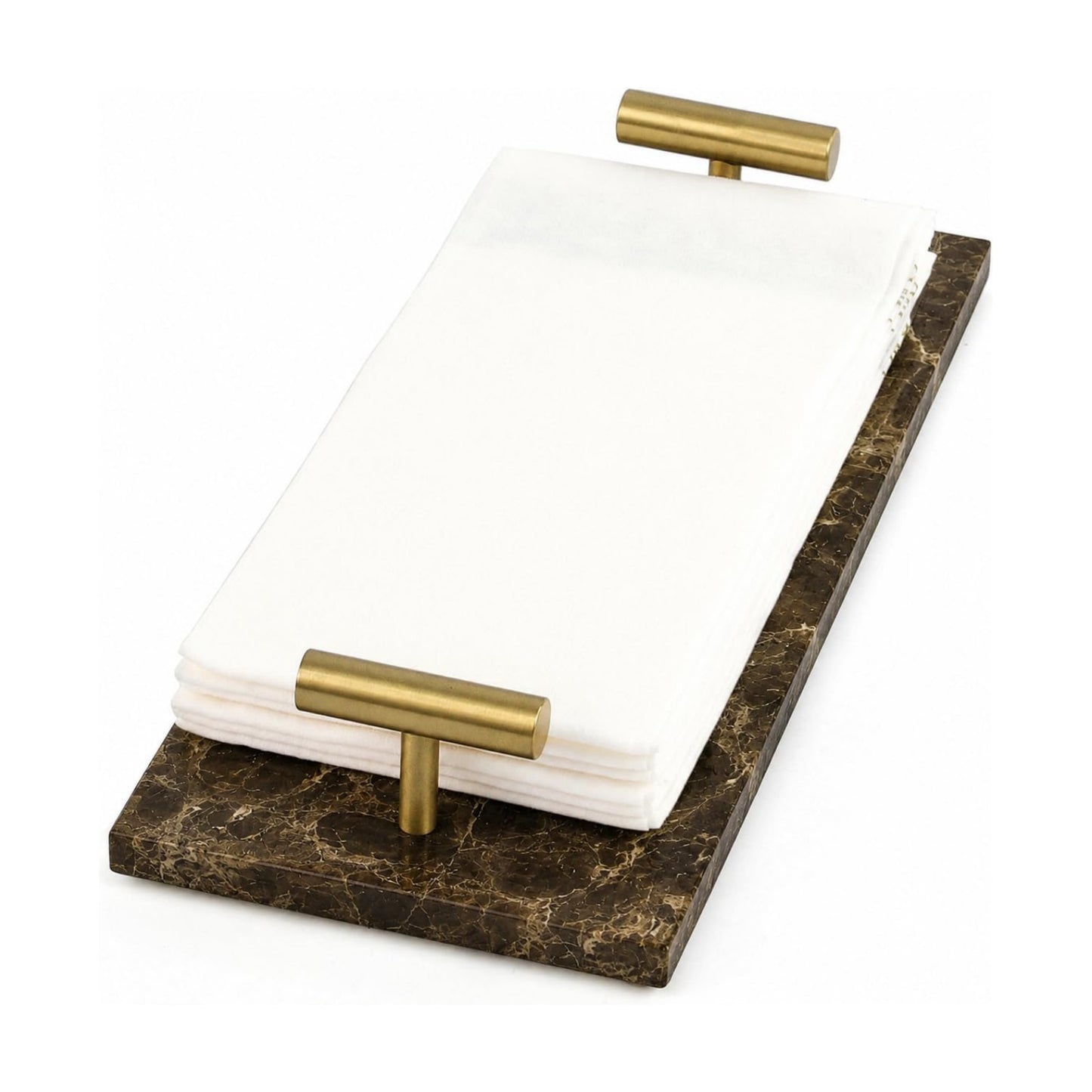 Marble Tray / Marble Napkin Holder / Brown