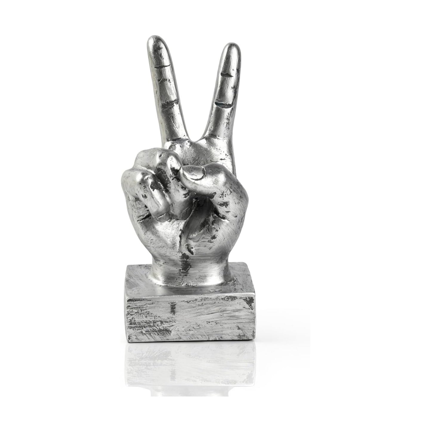 Hand Gesture Desk Statue 1 Pc Resin Finger Sculpture / Silver
