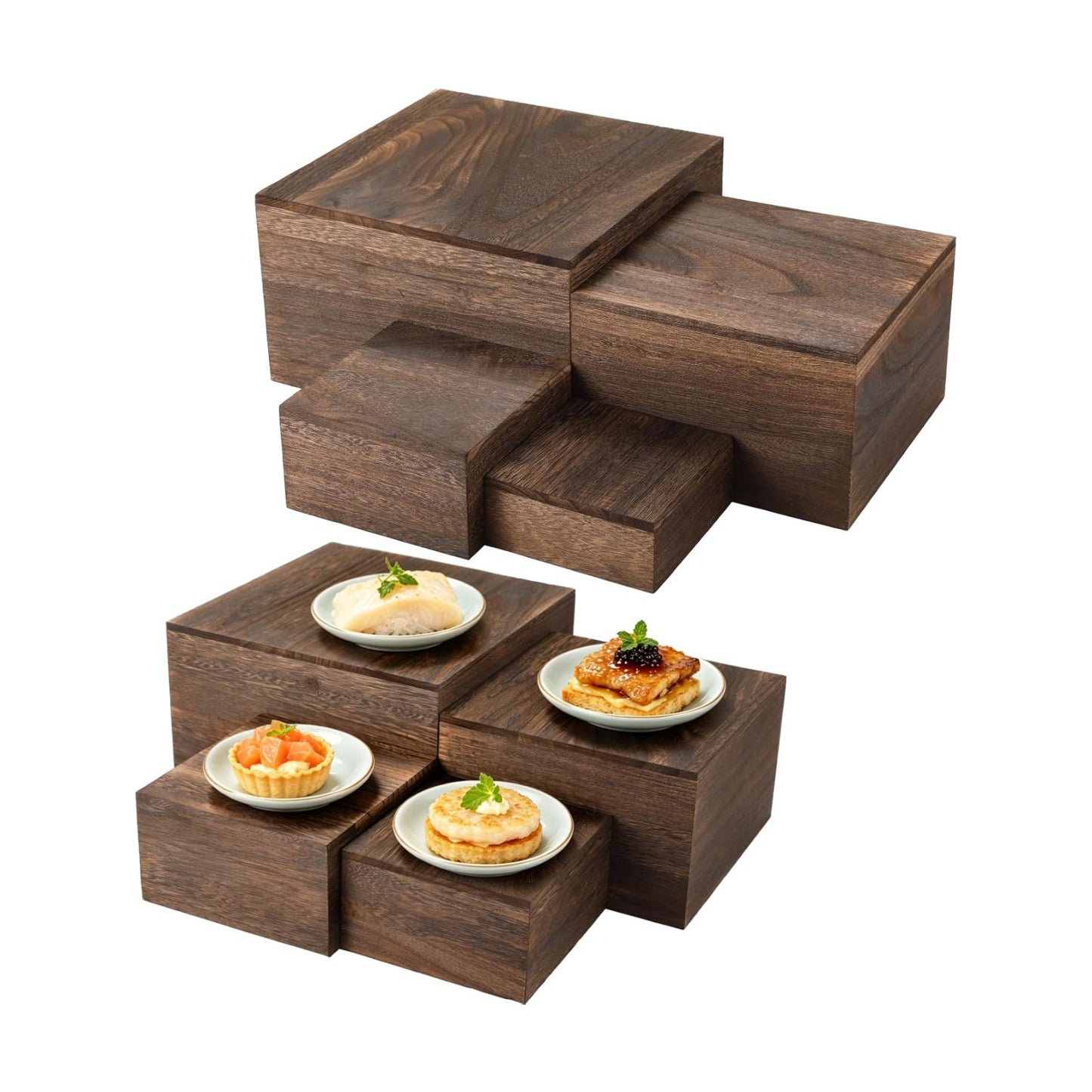 Rustic Wood Cake Stands / Set of 8