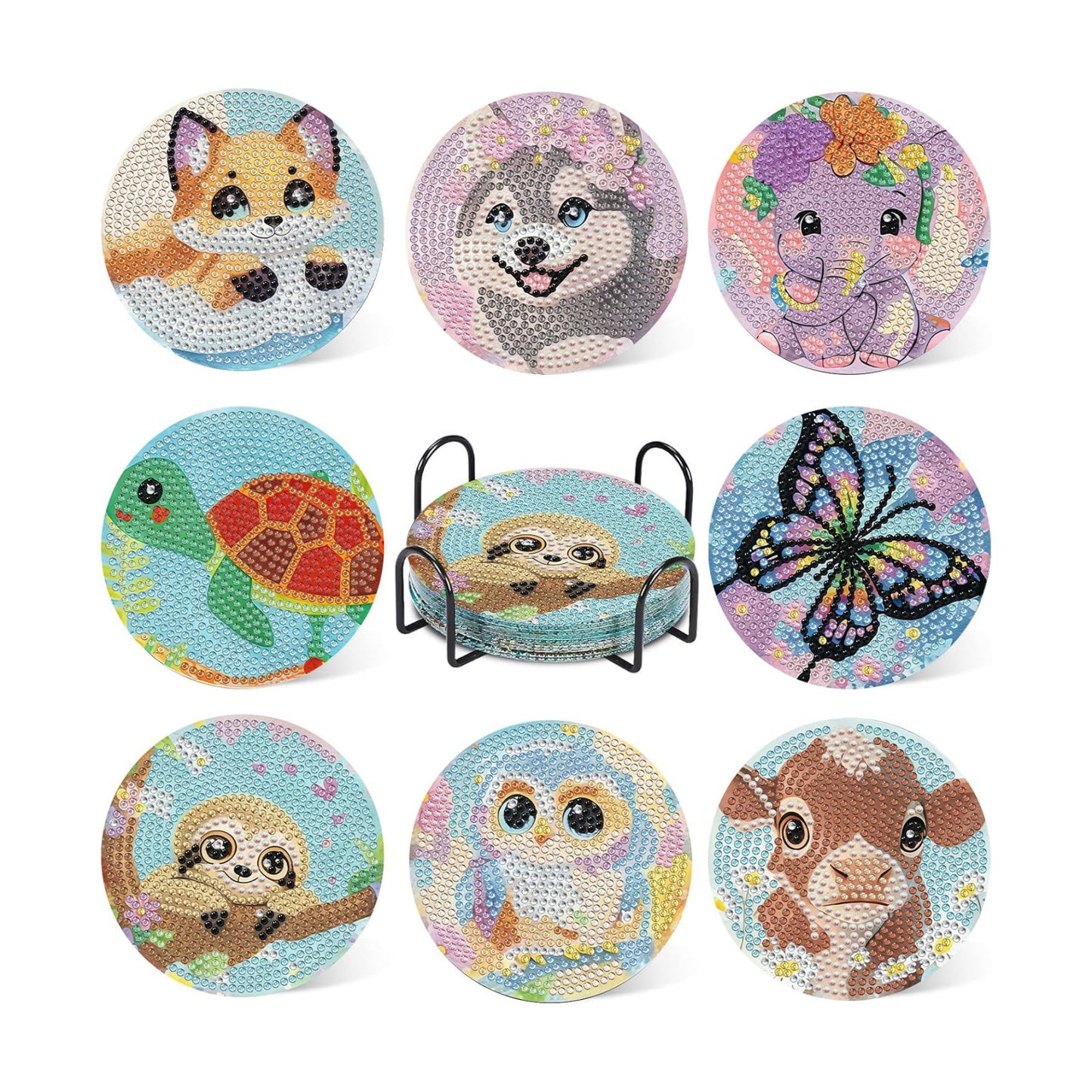 Holder / DIY Gem Art / Animal / 3.9 Inch / Set of 8