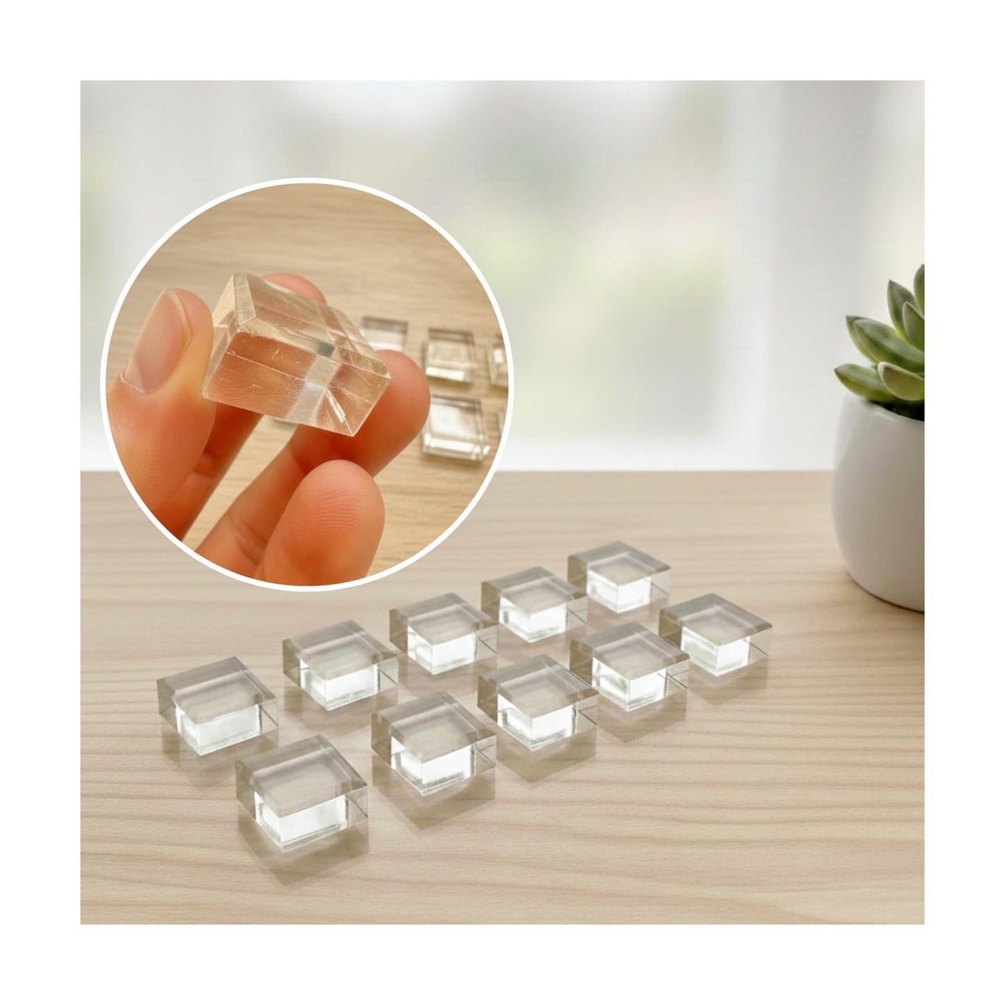 Acrylic Display Block Stand / Clear / 0.75 x 0.75 x 0.5 / Set of 15
