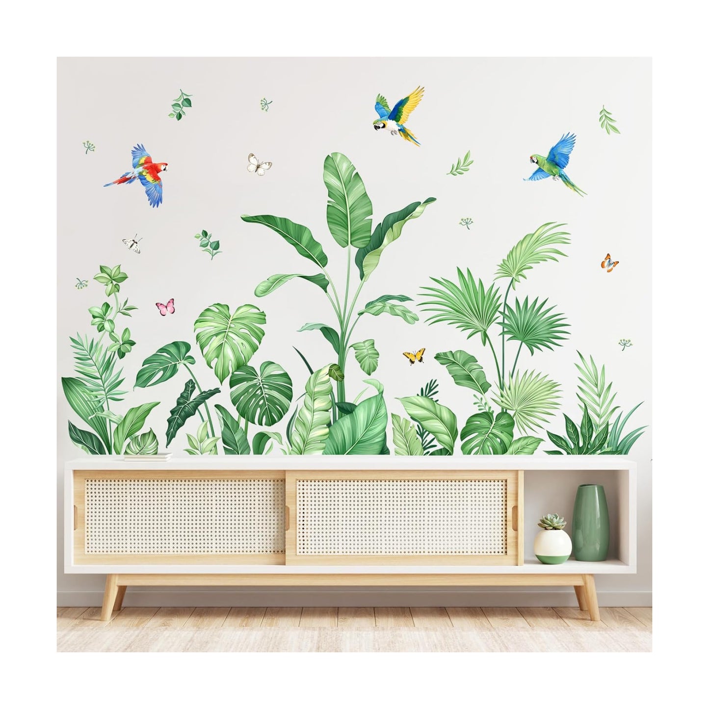 Tropical Jungle Leaf Wall Decals / Green