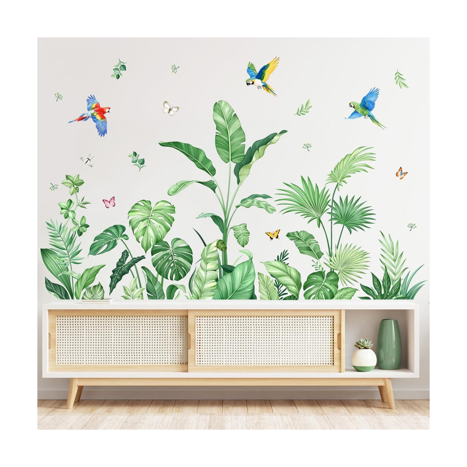 Tropical Jungle Leaf Wall Decals / Green