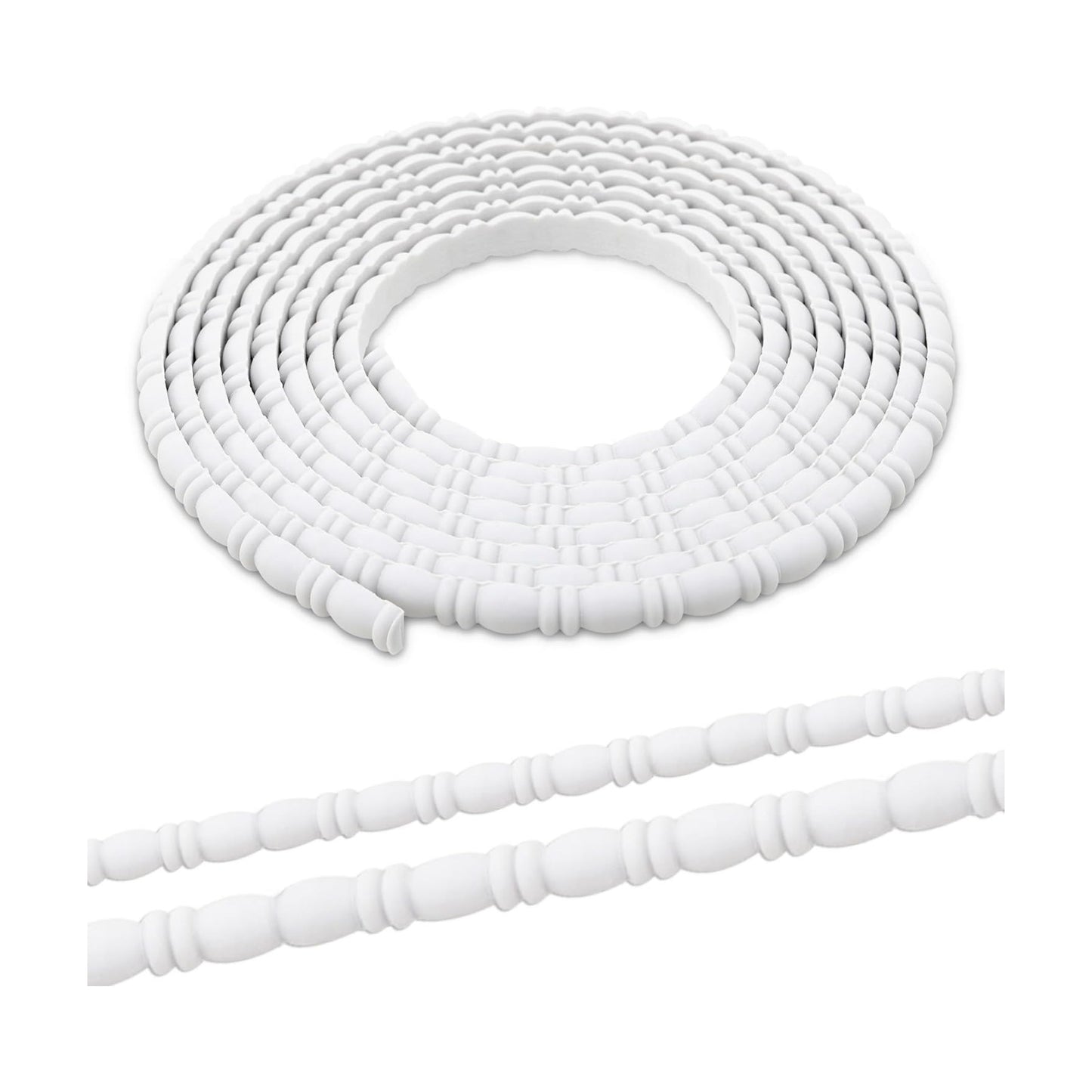 Peel & Stick Ball and Spindle Decorative Molding Trim / 118 x 0.59 / Unfinished White