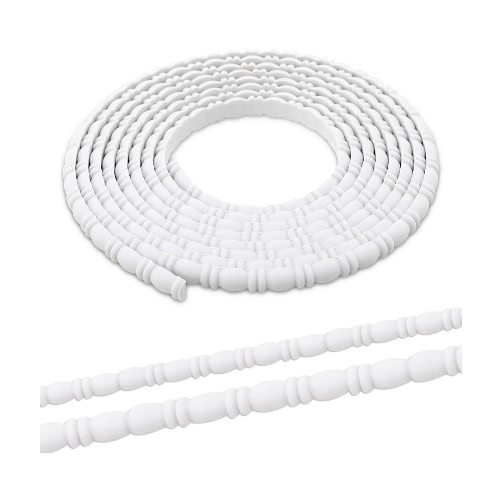Peel & Stick Ball and Spindle Decorative Molding Trim / 118 x 0.59 / Unfinished White