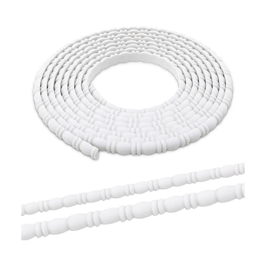 Peel & Stick Ball and Spindle Decorative Molding Trim / 118 x 0.59 / Unfinished White