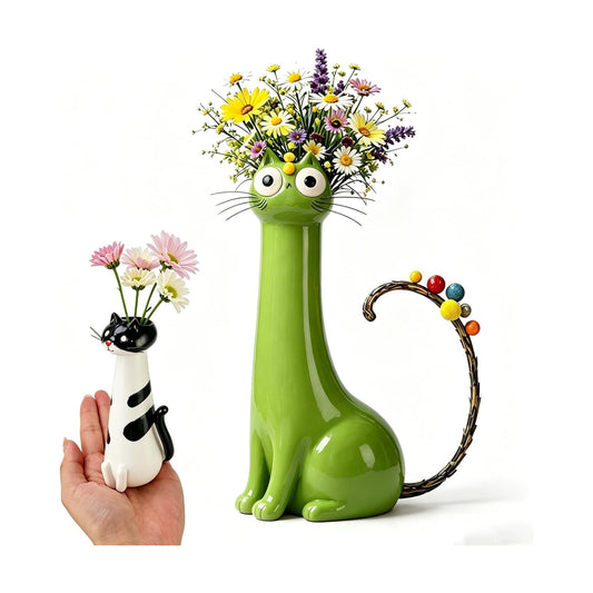 Handcrafted Ceramic Cat Vase