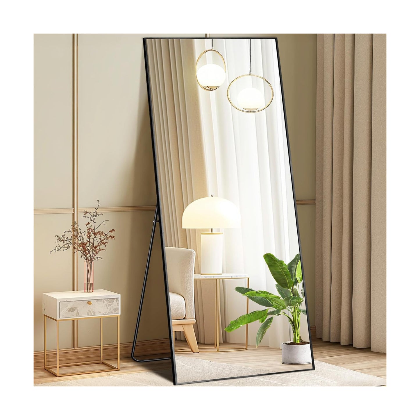 DUMOS 26"x68" Full Length Mirror with Stand, Full Body Floor Mirror