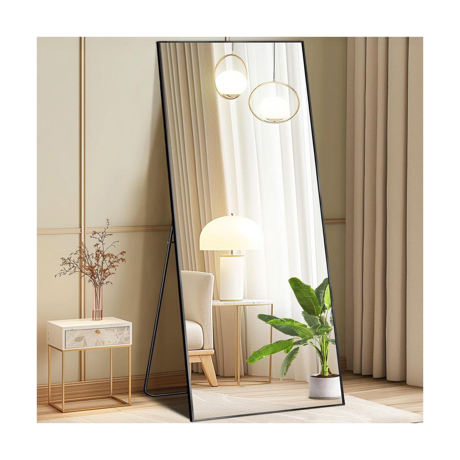 DUMOS 26"x68" Full Length Mirror with Stand, Full Body Floor Mirror