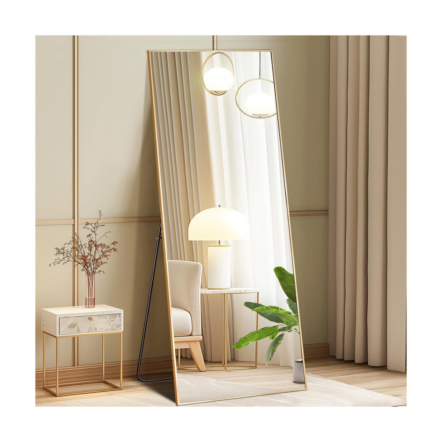 DUMOS 15"x56" Full Length Floor Mirror, Full Body Mirror