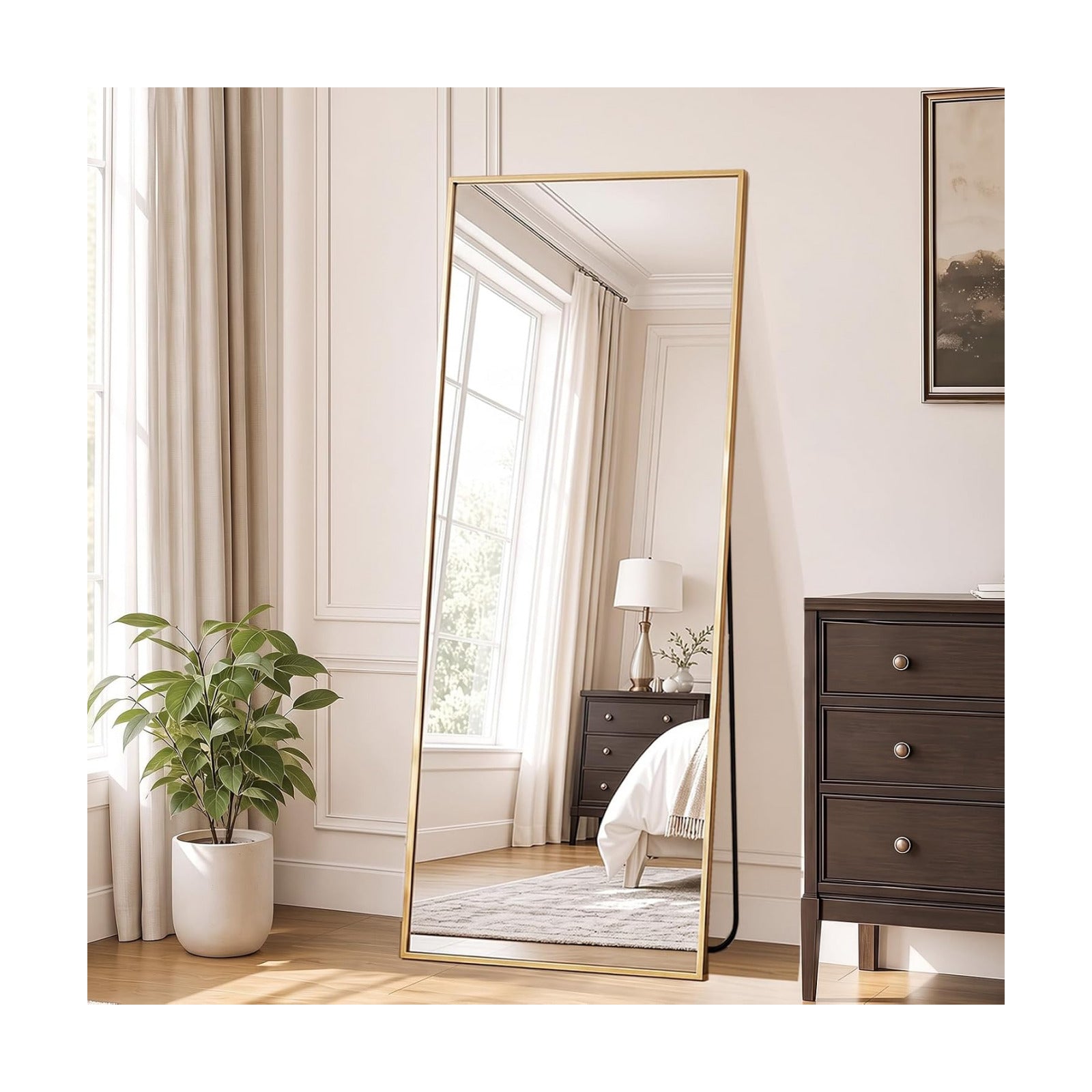 DUMOS 21"x56" Full Length Mirror with Stand, Full Body Floor Mirror