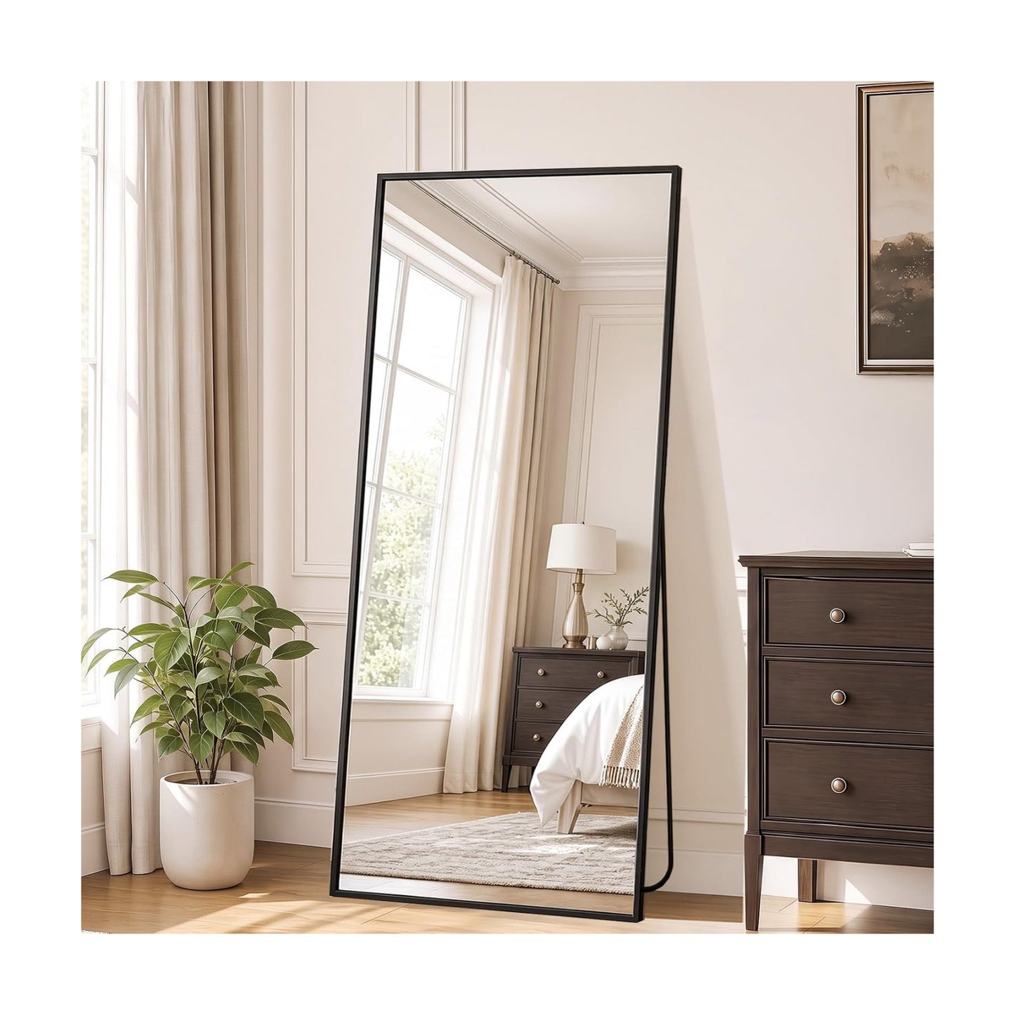 DUMOS 21"x56" Full Length Mirror with Stand, Full Body Floor Mirror