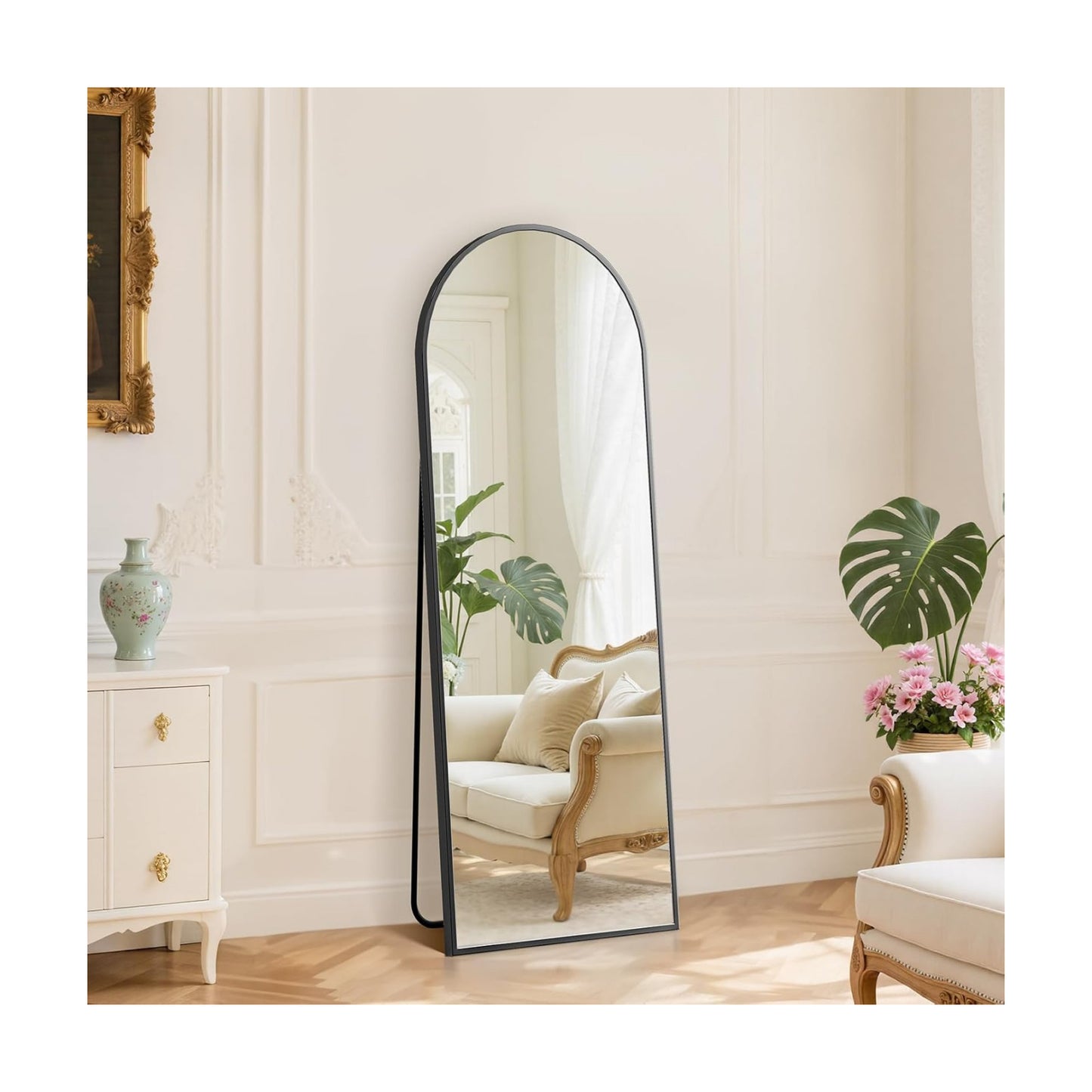 DUMOS 59"x16" Arched Full Length Floor Mirror, Full Body Mirror
