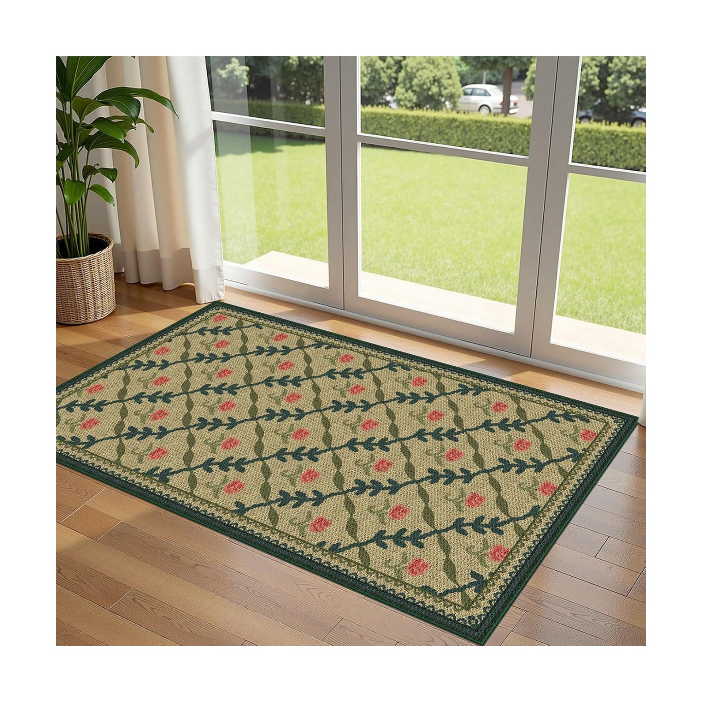 3x5 Entryway Rug, Small Washable Indoor Outdoor Mats for Front Door