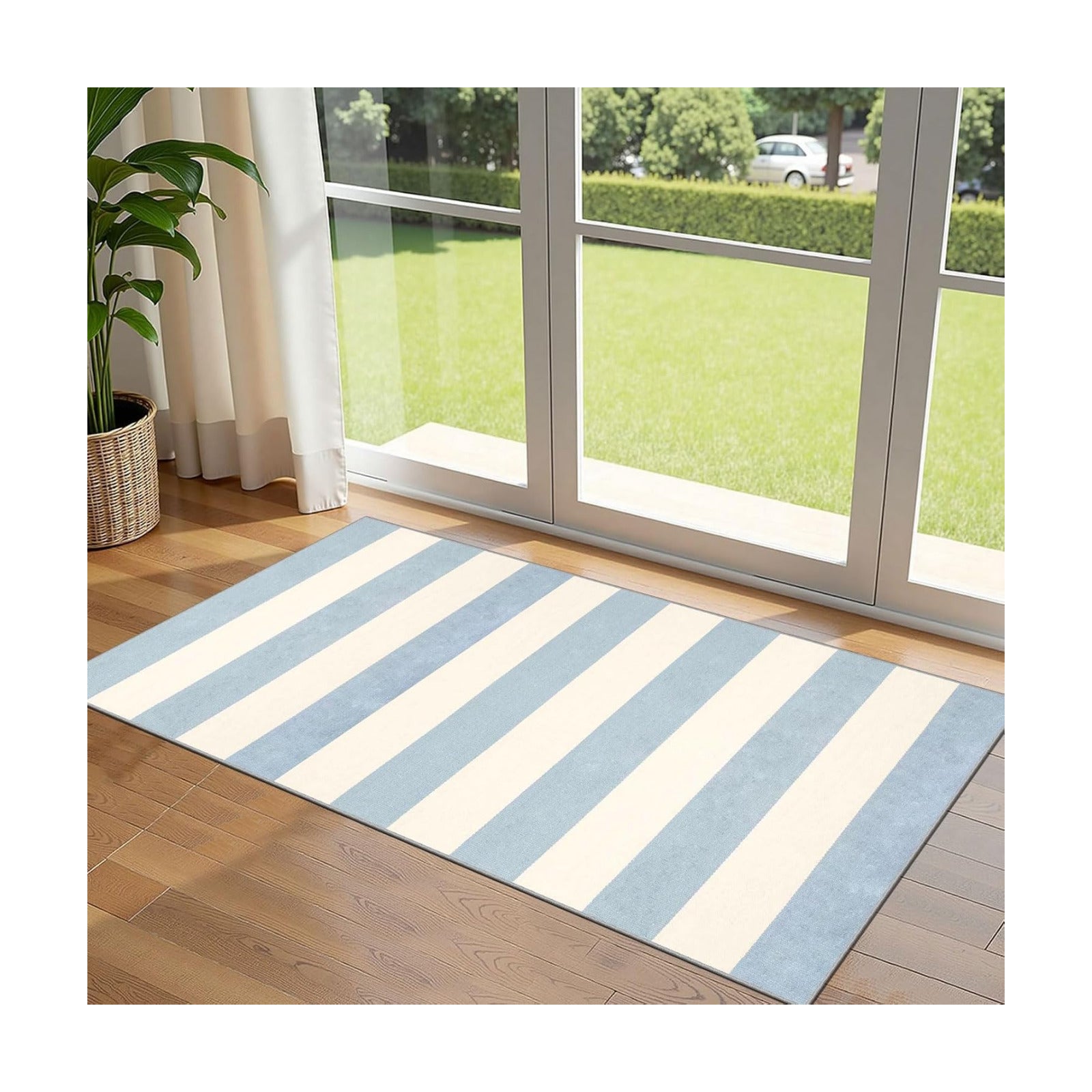 Front Door Mat Indoor Entrance - 2x4.3 Ft Washable Layered Doormat Outdoor Entrance Welcome Mat Front Porch Rug