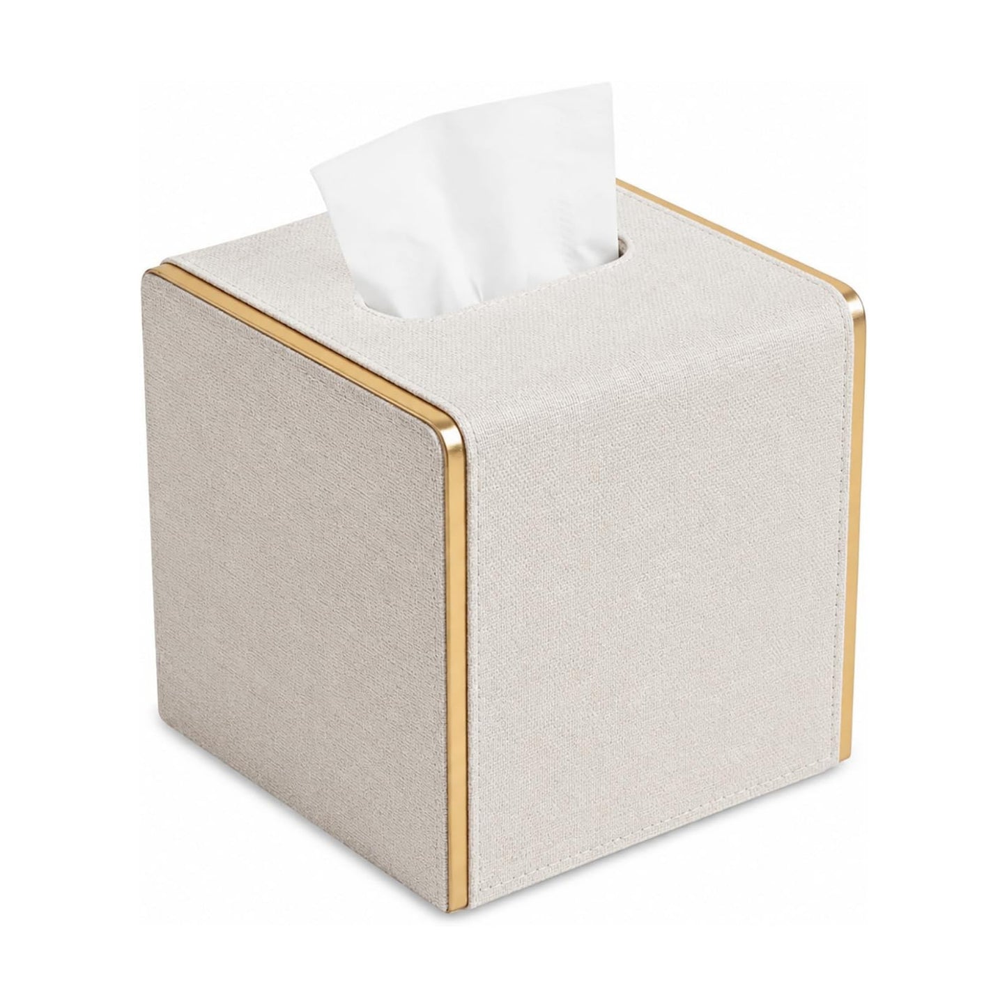 Linen Tissue Box Holder / Beige