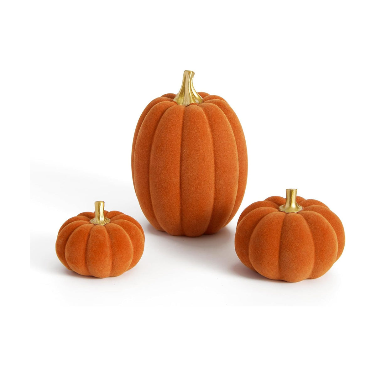 DN DECONATION Fall Pumpkin Decor, Fake Flocked Pumpkin Decoration for Home