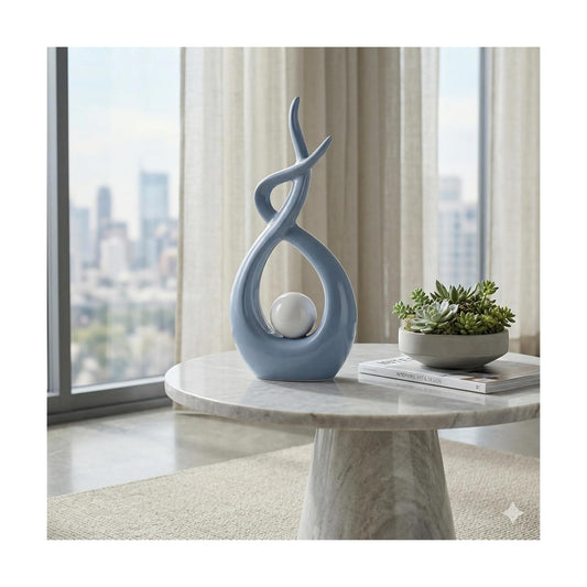 Ceramic Knick Knacks Statues / Blue / Large
