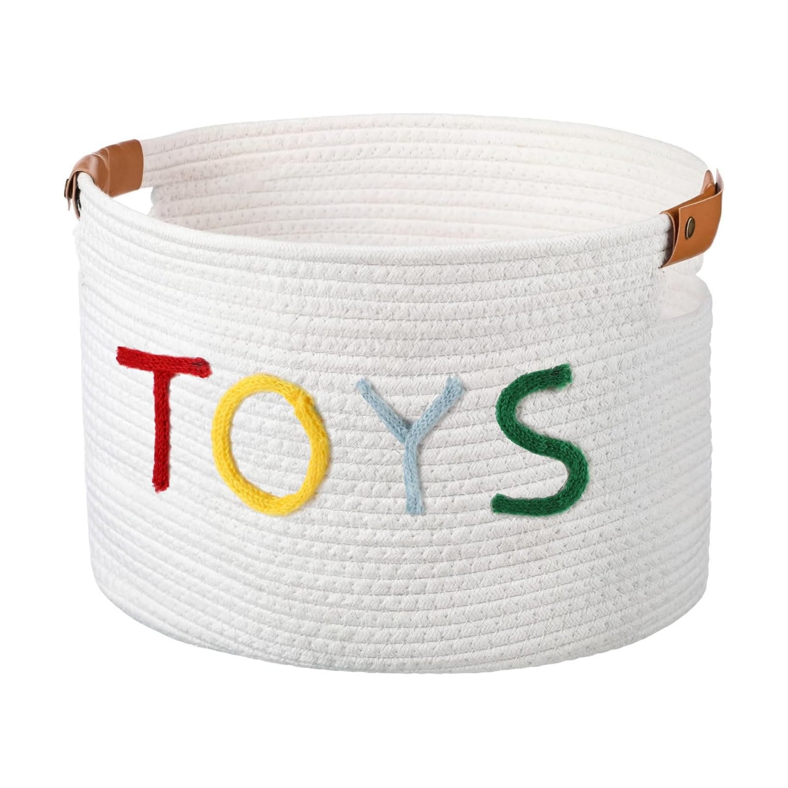 Handles Woven Basket for Stuffers Cotton Rope Storage / Colorful / Toy