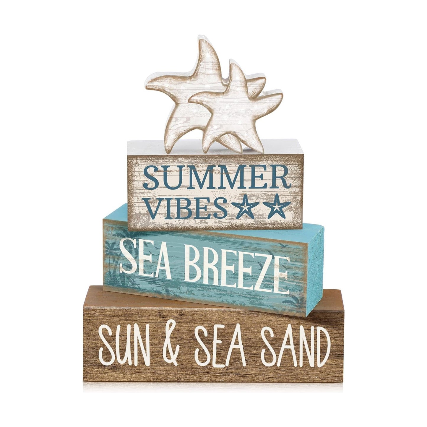 Summer Beach Decorations / Retro Starfish / Set of 4