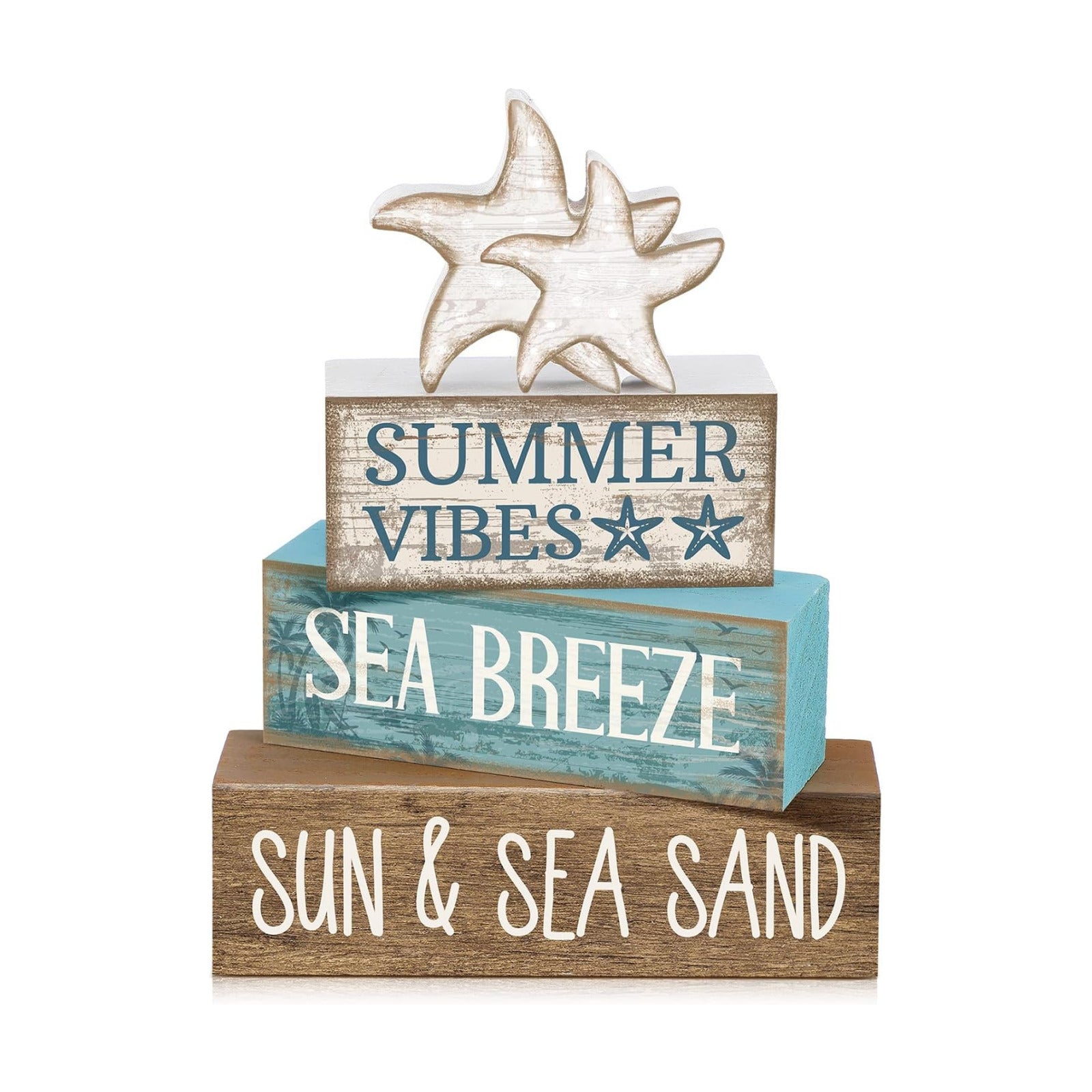 Summer Beach Decorations / Retro Starfish / Set of 4