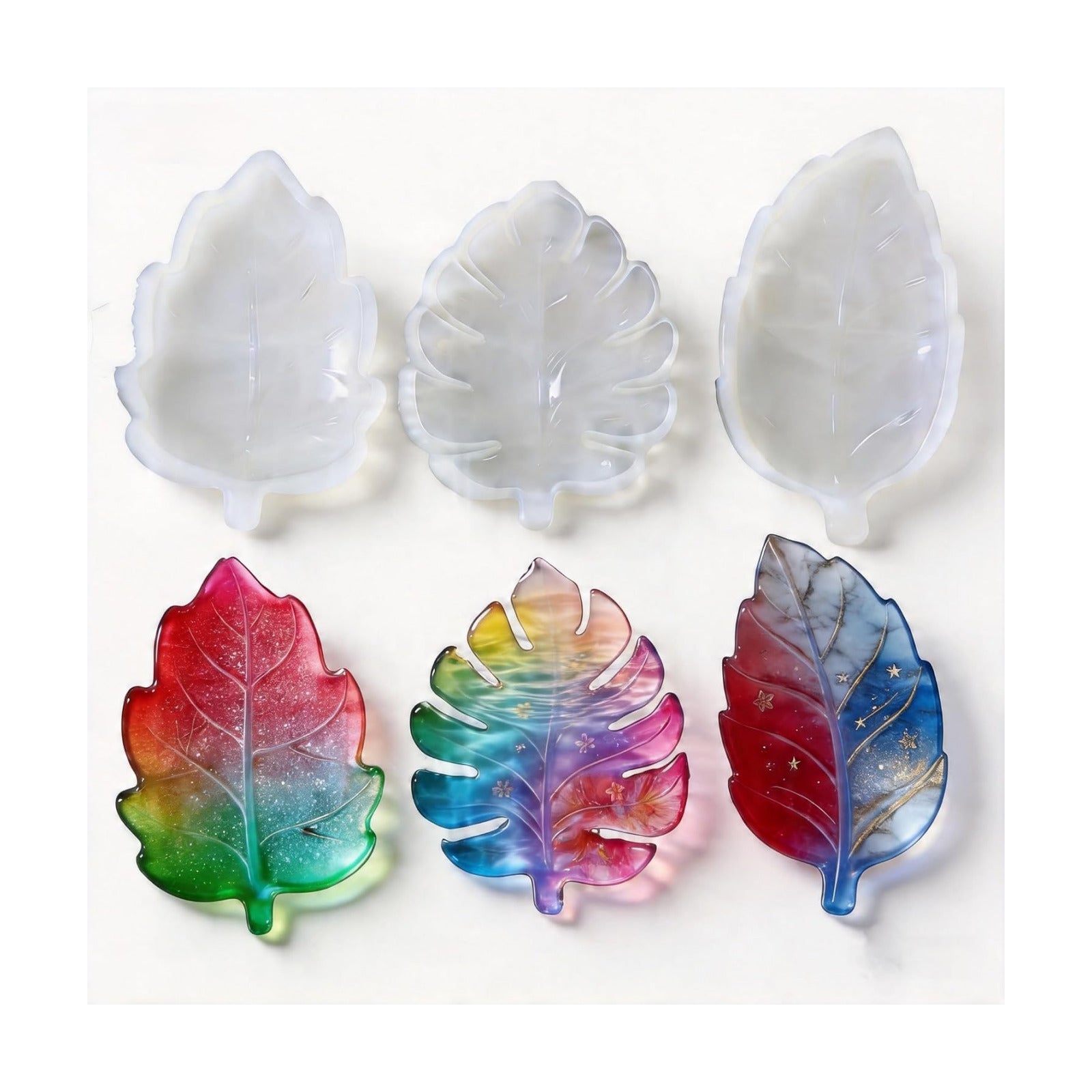 Leaf Silicone Tray Molds / Leaf Set A / Set of 3