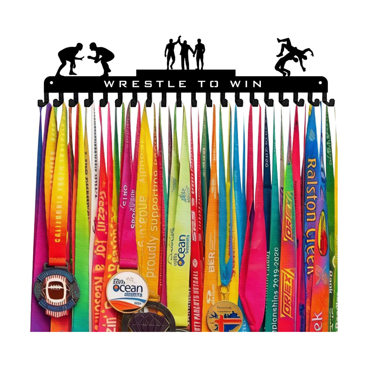 Medal Hanger Display Rack-Wall Mount Steel for 63+ Medals Easy to Install