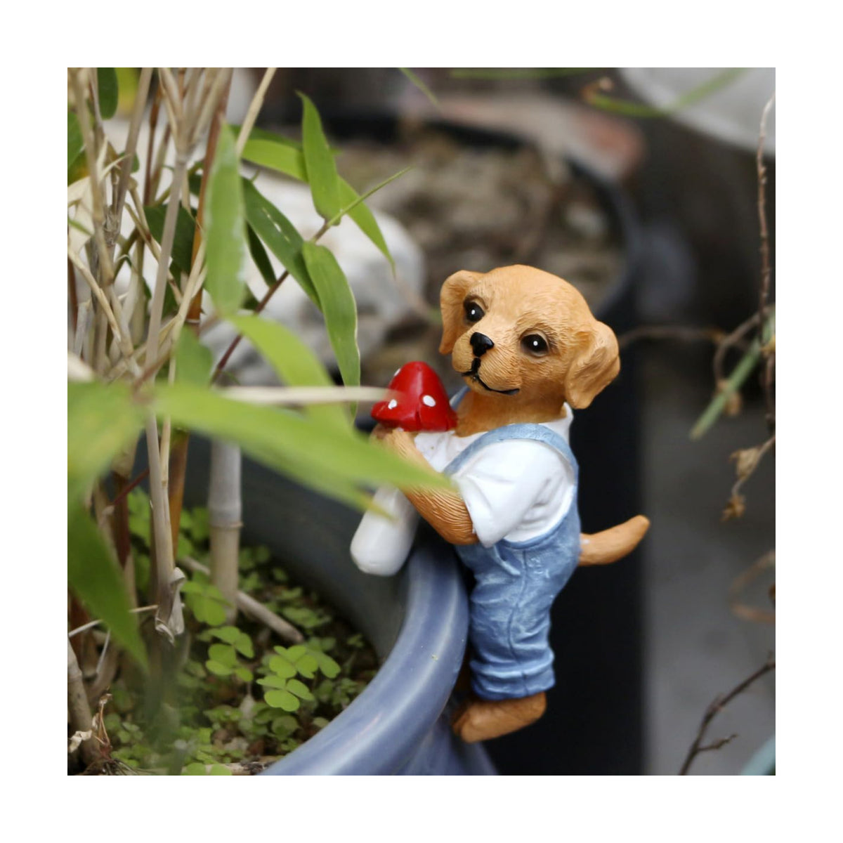 Dog Figure Plant Pot Hanger, Flower Pot Hugger, Resin Tortoise Statue, Funny Pot Huggers for Planters, Cute Climbing Tortoise Flower Pot Hugger, Garden Fence Balcony Patio Yard (Dog)