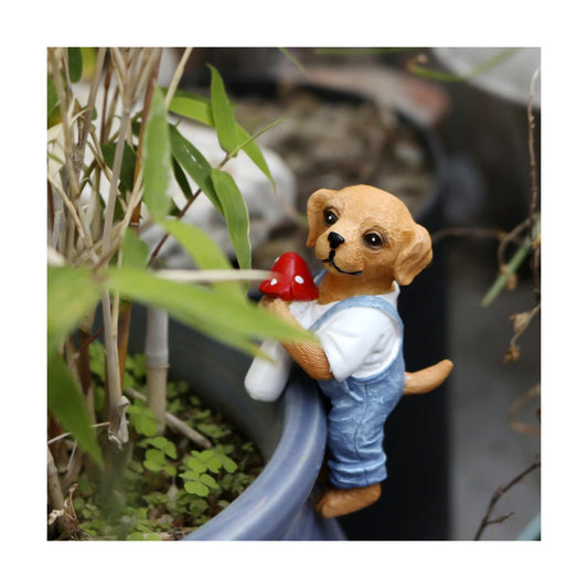 Dog Figure Plant Pot Hanger, Flower Pot Hugger, Resin Tortoise Statue, Funny Pot Huggers for Planters, Cute Climbing Tortoise Flower Pot Hugger, Garden Fence Balcony Patio Yard (Dog)