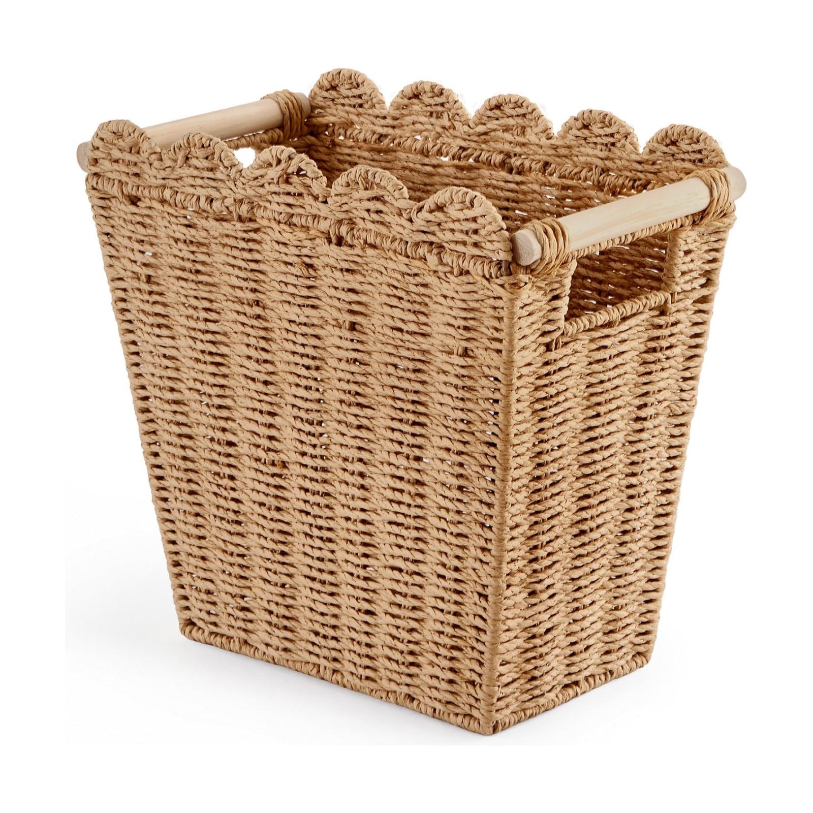 Rattan Paper Rope Waste Basket / Brown