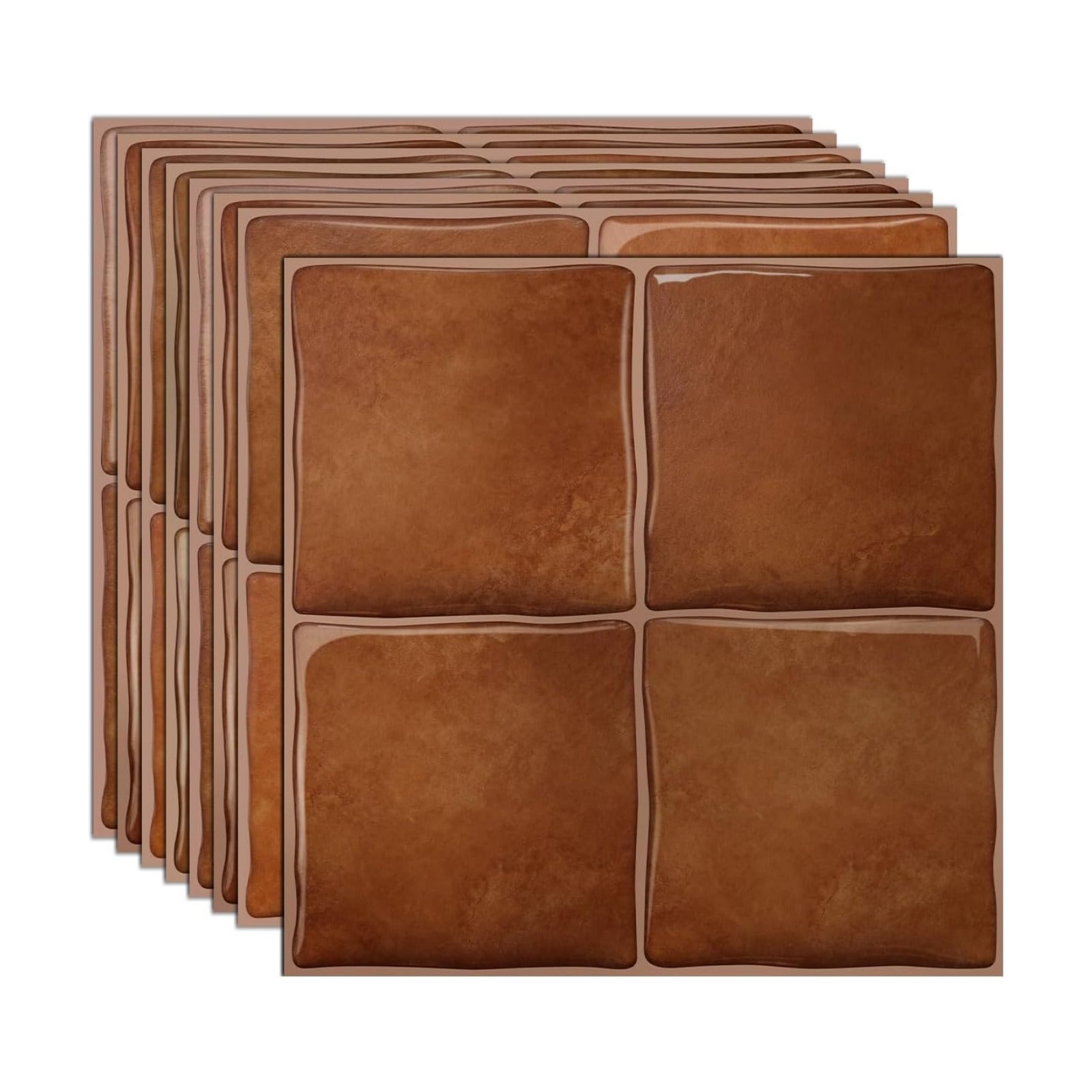 Peel and Stick Backsplash Wall Tiles / Brown / 6 x 6 / Set of 20