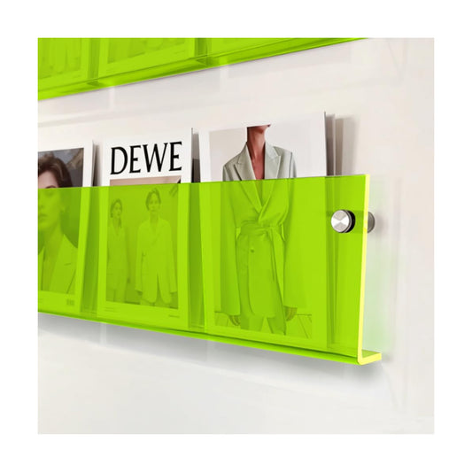 ROYALITA 2-Pack Acrylic Magazine Holder Brochure Holder, Green 36 Inch | Record Magazine Rack, Fashion Floating