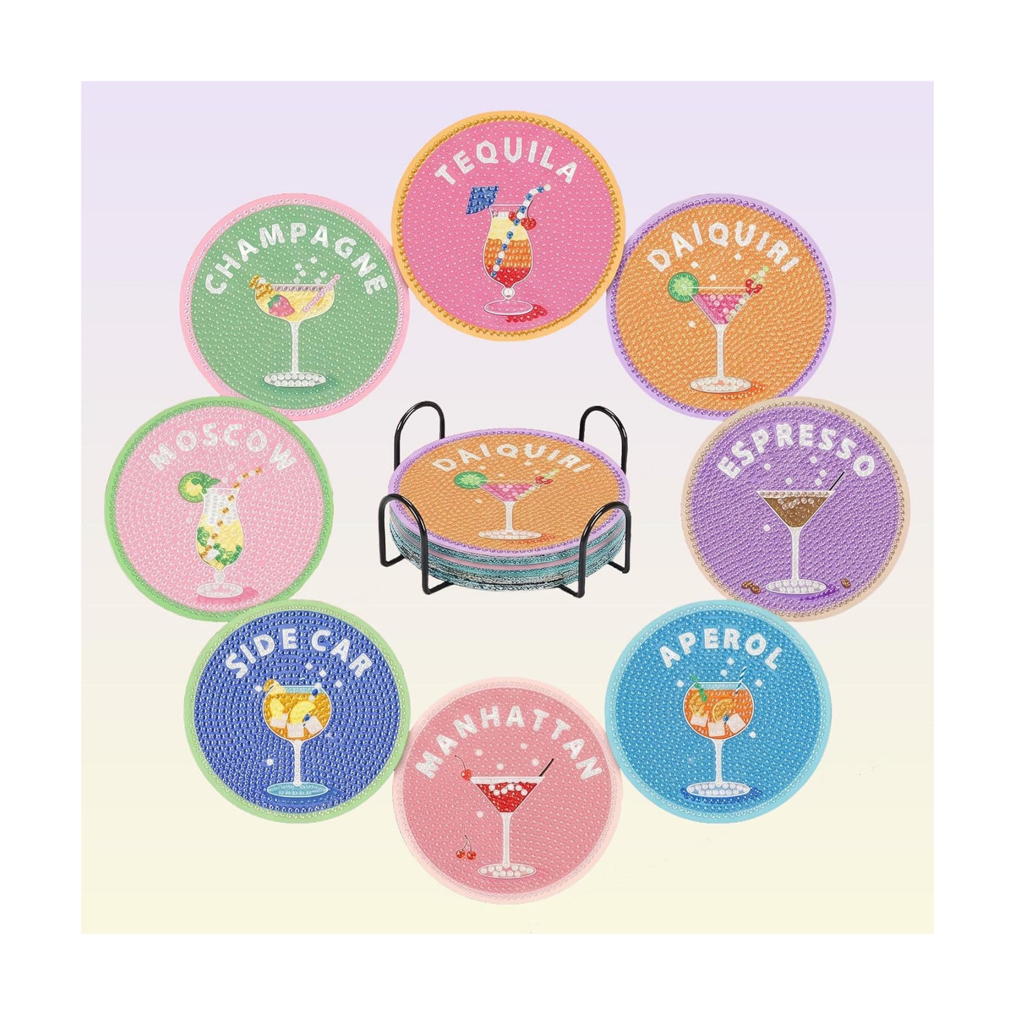 Holder / 5D DIY Diamond Dot Craft / Set of 8