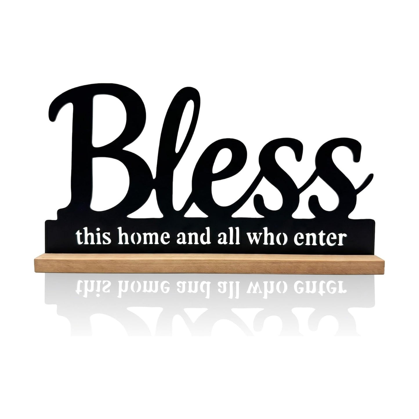 Metal Bless This Home Sign for Tabletop Decor / Black-bless / 11.6 Inch