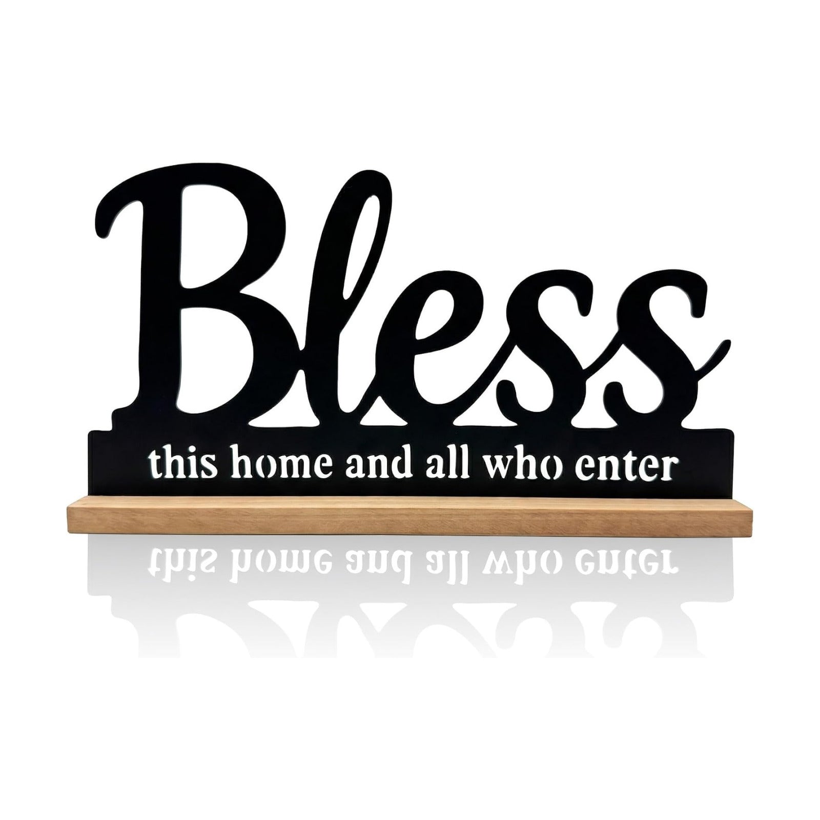 Metal Bless This Home Sign for Tabletop Decor / Black-bless / 11.6 Inch