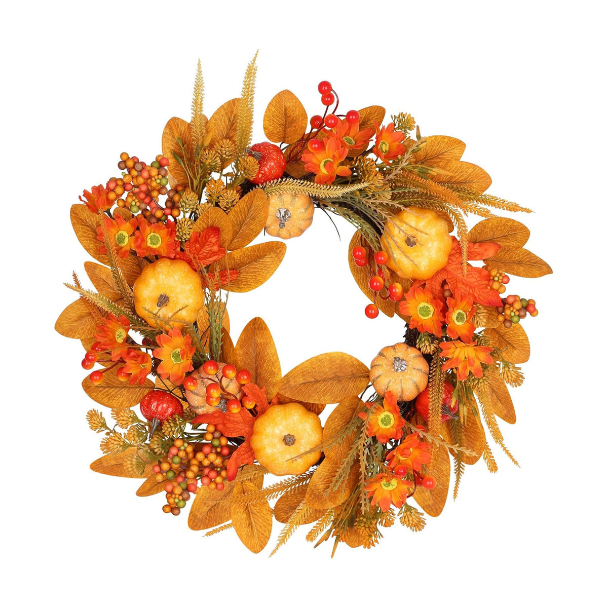 19inch Fall Wreaths Front Door Decor for Thanksgiving Autumn Home Outdoor