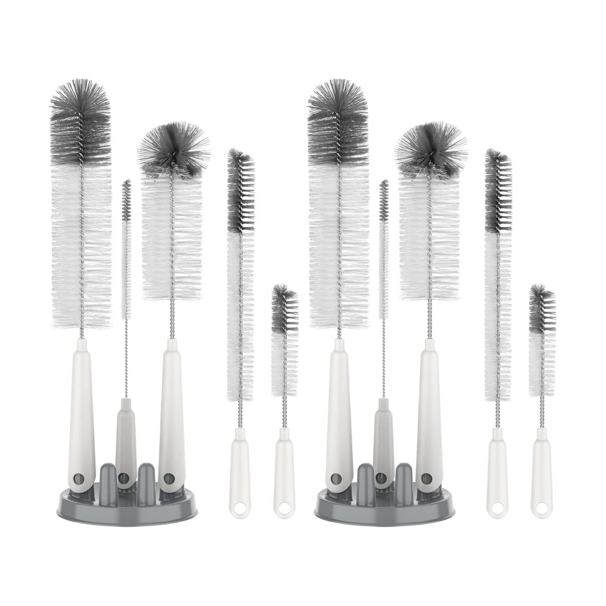 MR.SIGA 10 Pack Bottle Brush Cleaning Set with Storage Holder, Cleaning Brushes for Long Narrow Neck Bottles, Water Bottles, Baby Bottles, Tumblers, Drinking Glasses, Strews