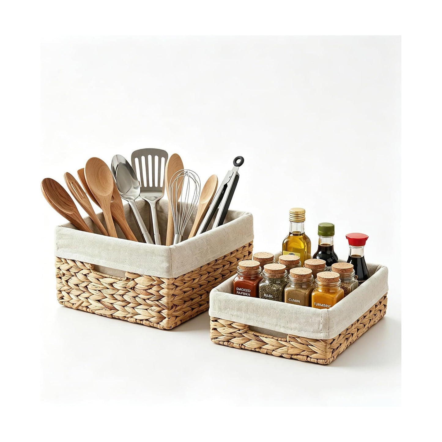 Hyacinth Woven Baskets / Set of 2