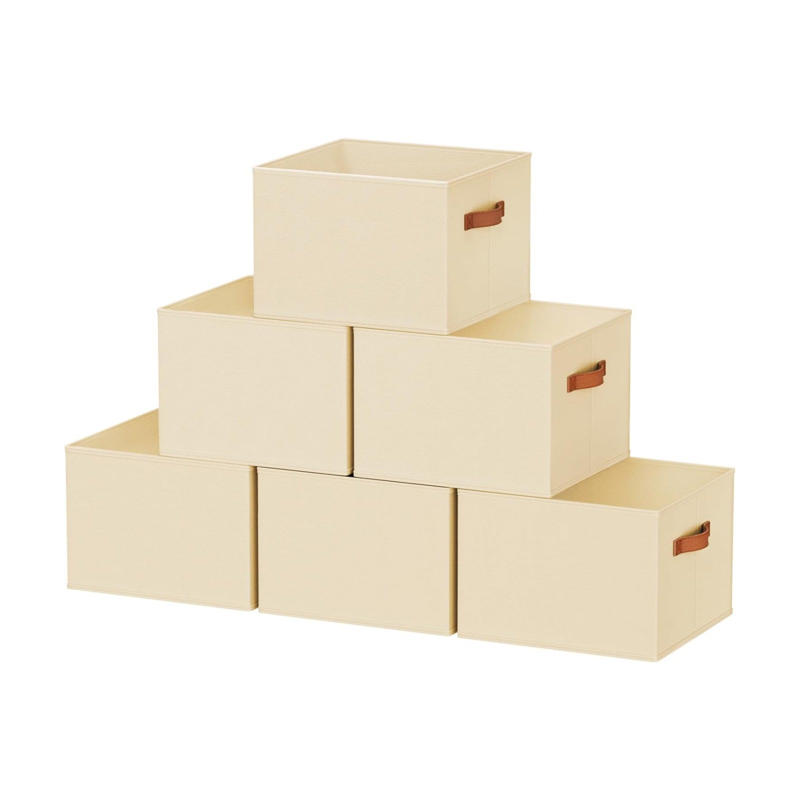Large Closet Storage Baskets Bins / Beige / 14 x 10 x 10 / Set of 6