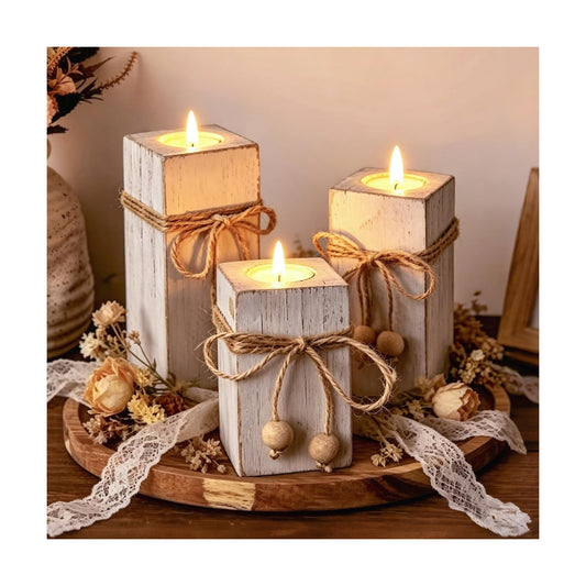 Flameless Candles Farmhouse Decor / Set of 6