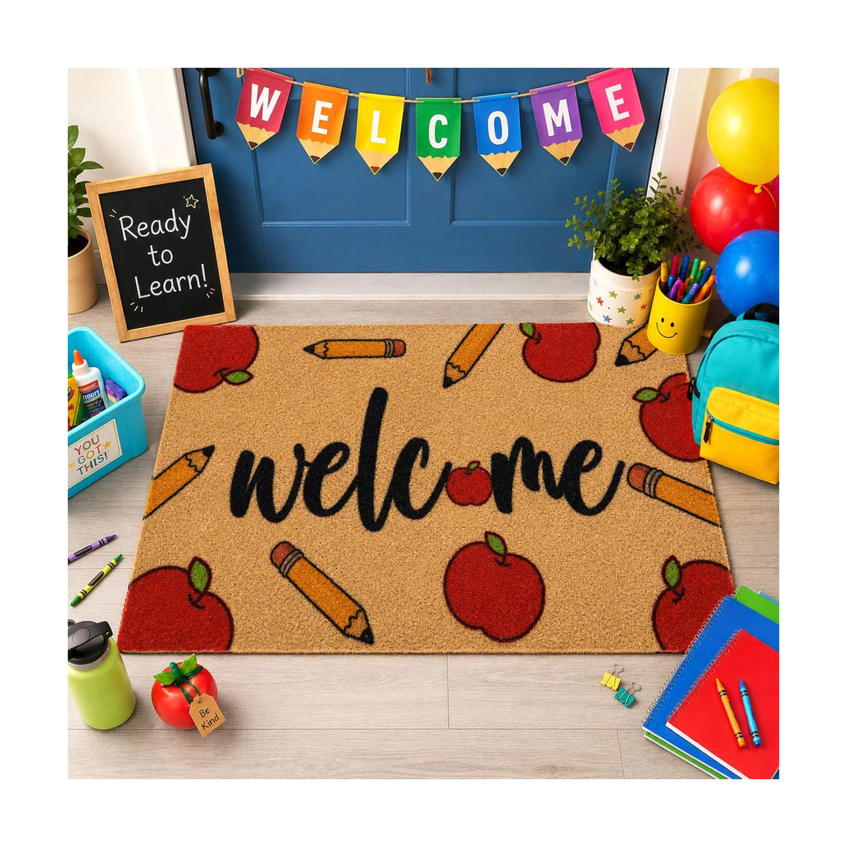 Classroom Welcome Door Mat-Back to School Doormat Apple Design