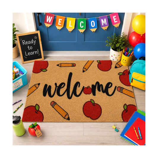 Classroom Welcome Door Mat-Back to School Doormat Apple Design